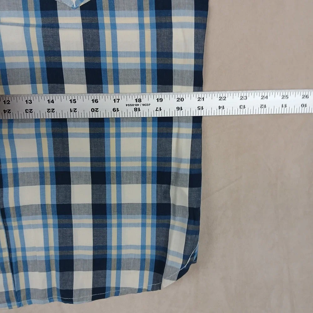 Levis Medium Mens Shirt Western Cowboy Pearl‎ Button 21x27 Vintage Has Defects